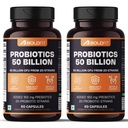 Boldfit Probiotics 50 Billion CFU with 16 Strains and Prebiotics for Gut Cleanse Detox Digestive Health Bloating Relief Constipation Probiotic Supplement for Men and Women Supports Immunity Booster - 120 Veg Capsules