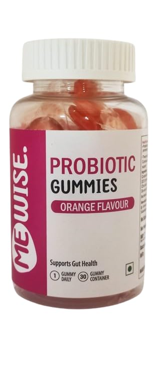 Probiotic Gummies For Effective Digestion, Lasting Immunity,Improve Metabolism, Acidity Relief, Digestion & Gut Health, Orange Flavour, For Women And Men (Orange)