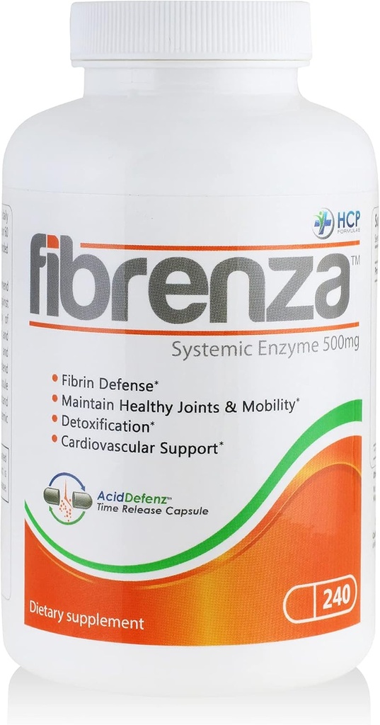 Fibrenza - Systemic Enzyme Complex with Fibrinolytic & Proteolytic Enzymes - Dietary Supplement - 240 Caps
