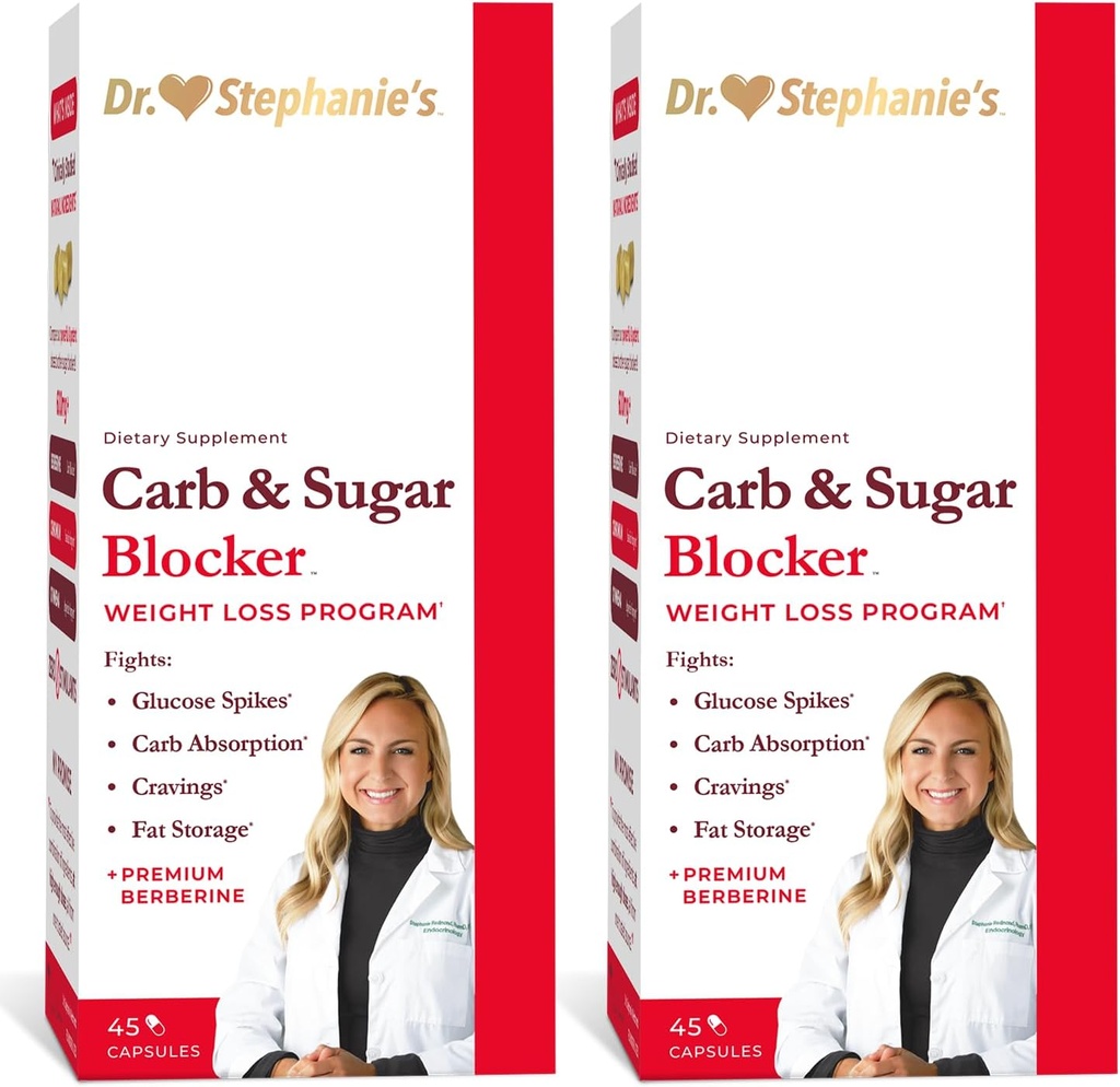 Dr. Stephanie's Mealtime Carb & Sugar Blocker - Reduce Digested Carbs & Sugars, Stimulant-Free (2 Pack)