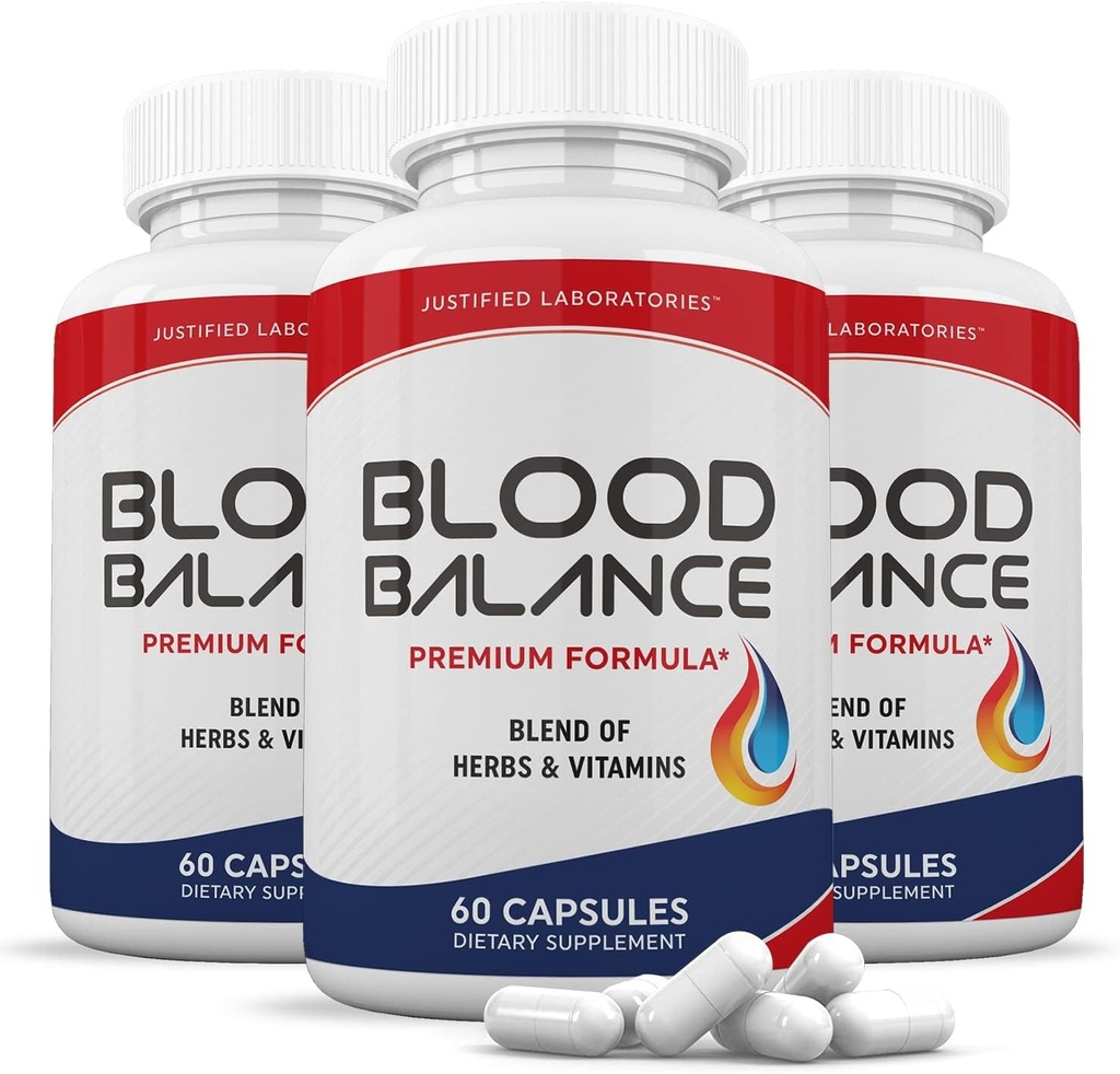 Justified Laboratories (3 Pack Blood Balance Advanced Formula 620MG Supplement Pills 180 Capsules
