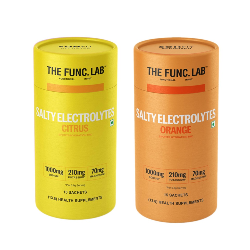 The Func. Lab Daily Electrolytes Combo | Salty Citrus Lemon & Salty Orange | 15 Sachets Each | Electrolyte Hydration Drink Mix