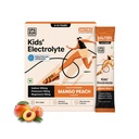 UP&RUN SALTIES | Electrolyte Powder for Active Kids (Ages 4-14) | Pediatrician Approved | Sugar-Free | Mango Peach | 10 Sachets