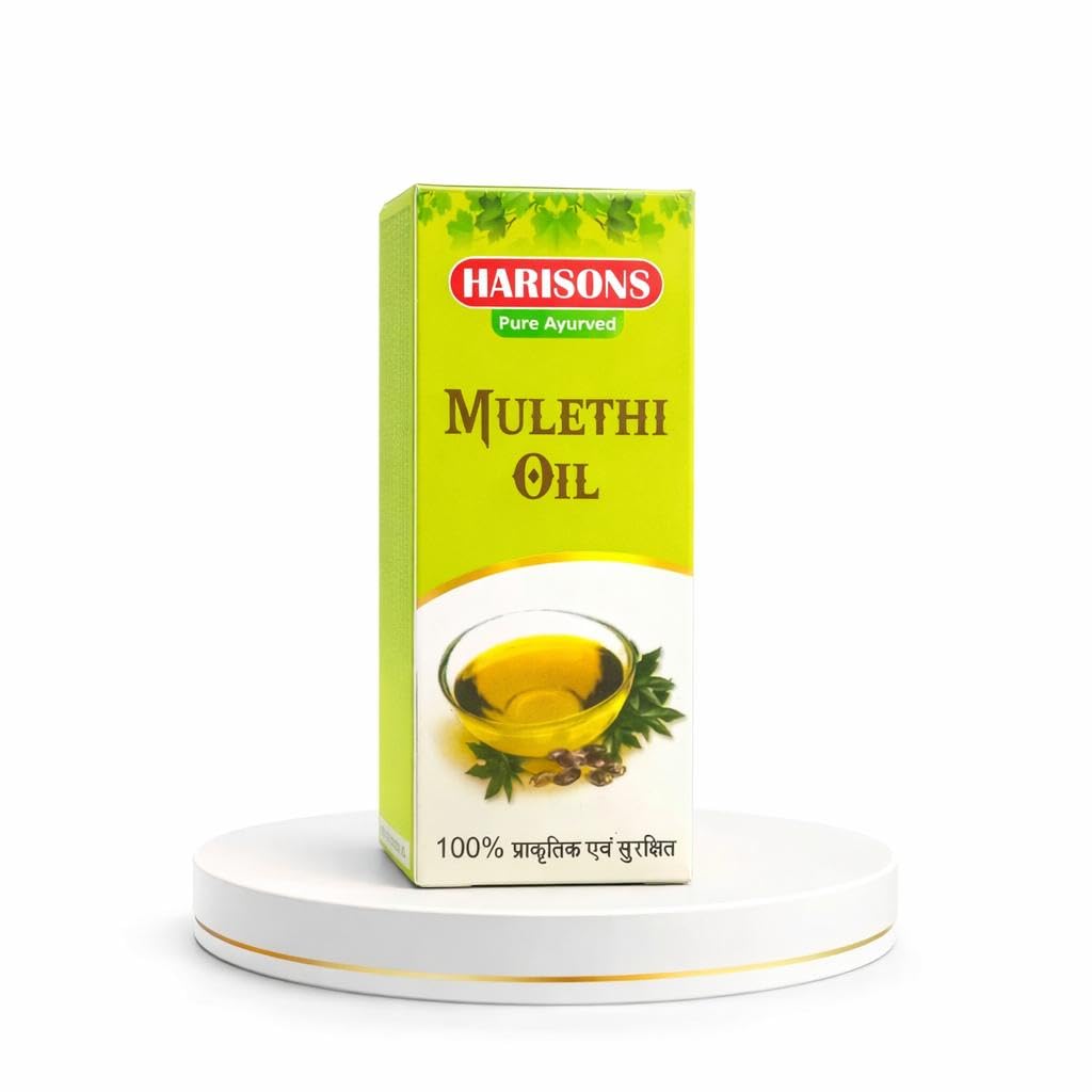 Mulethi Oil 100% Pure Ayurvedic Herbal Oil with Natural Licorice Root Extract for Sore Throat Relief, Immunity Boost, Hair Growth & Bone Strength, Chemical-Free Safe Oil (50ml)