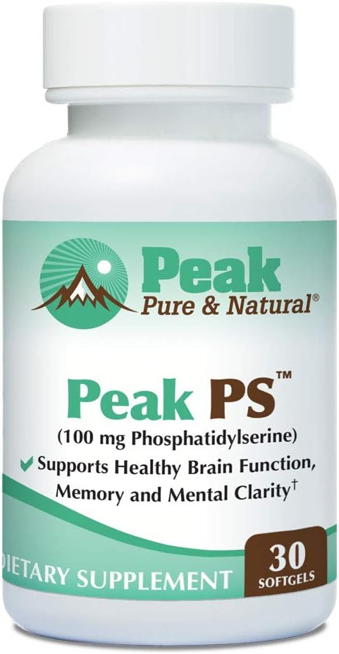 Peak Pure & Natural “Peak PS” Phosphatidylserine Brain Health Supplement - Soy-Free Nootropic for Memory Health - Supplement for Brain Health - 30 Count 100mg Softgels