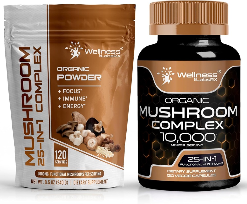 Mushroom Powder 2000mg - Mushroom Supplement Capsules