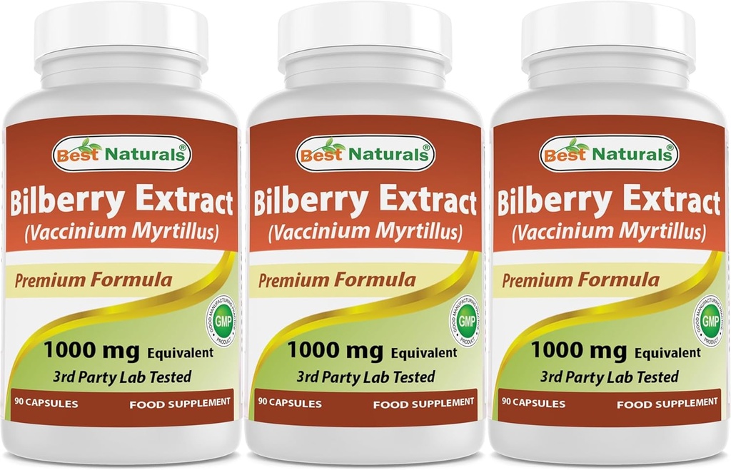 Best Naturals Bilberry 1000 Mg 90 Capsules (90 Count (Pack of 3))