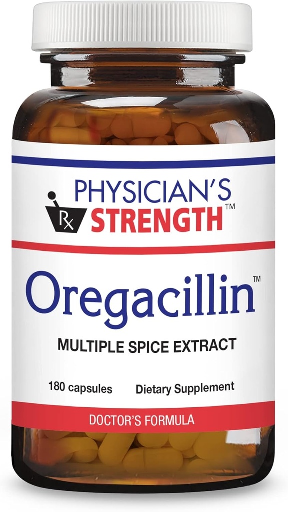 [BRSW2AYHBZ6B4HI3] Physician's Strength Oregacillin - 180 Capsules - Multiple Spice Extract - Respiratory Health Support - 180 Servings