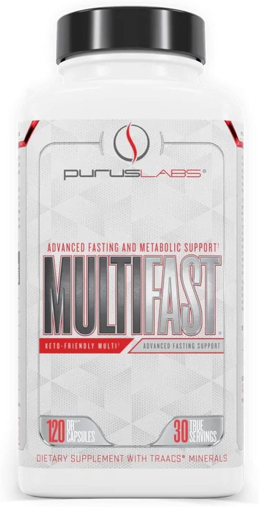 Purus Labs MultiFast Multivitamin | Advanced Fasting & Metabolic Support | Intermittent Fasting Vitamins | Keto Friendly | 30 Servings, 120 Capsules