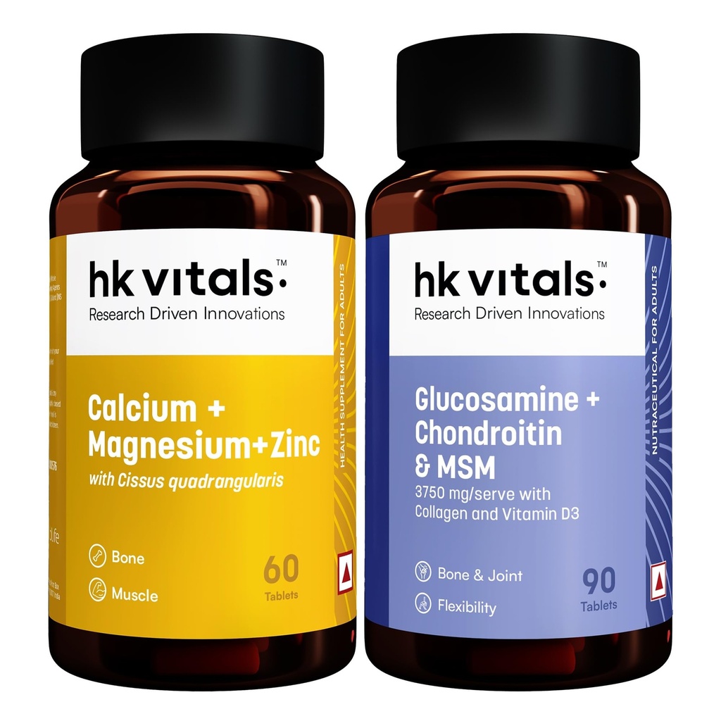 hk vitals Calcium Magnesium & Zinc + Glucosamine + Chondroitin & MSM