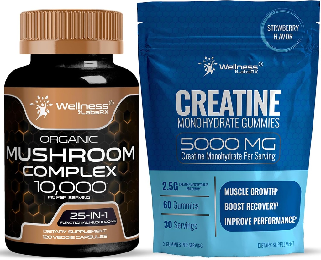 Mushroom Supplement Capsules - Creatine Gummies 5000mg