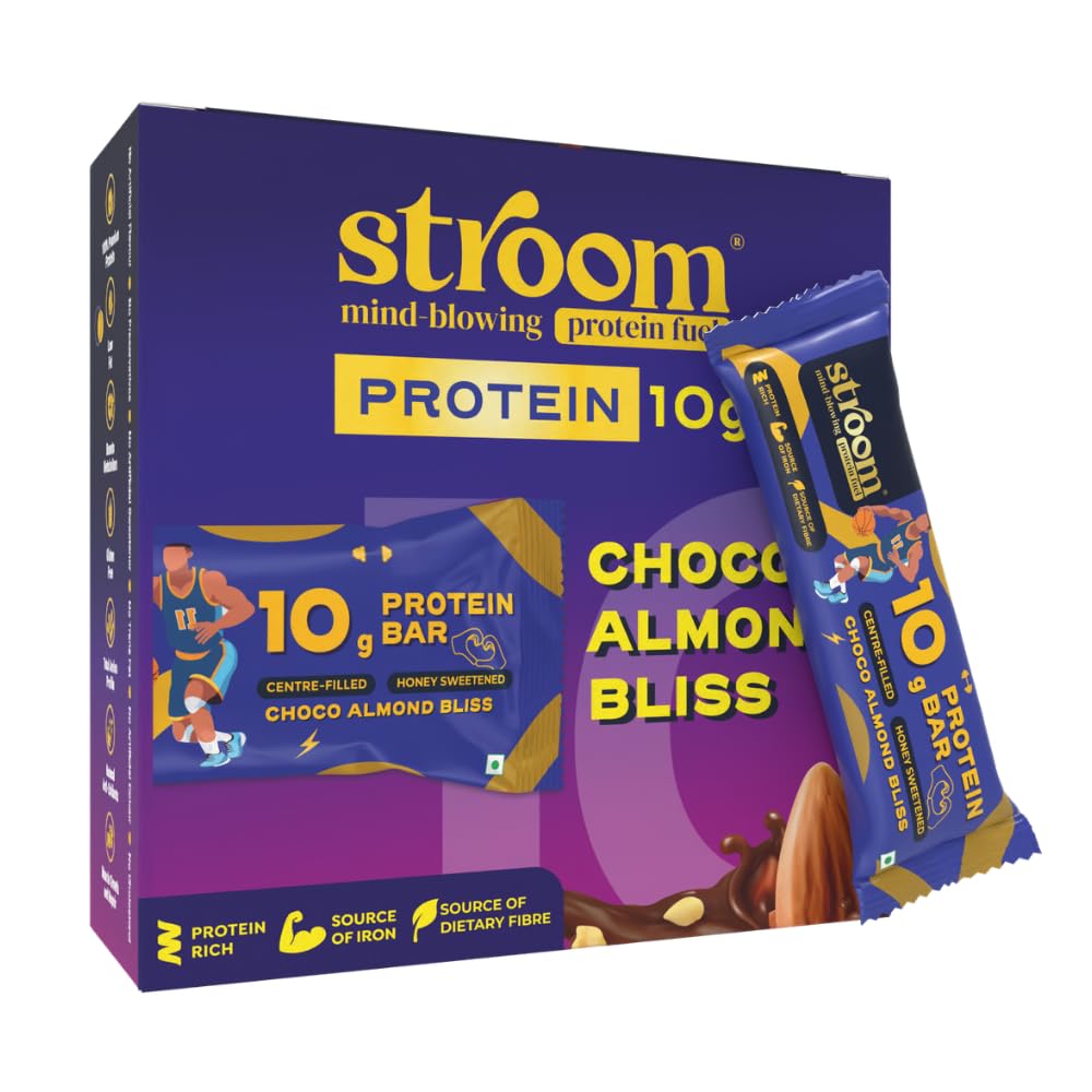 STROOM Protein Bar Pack | Choco Almond Bliss | 10g Protein Bar | 6 Bars