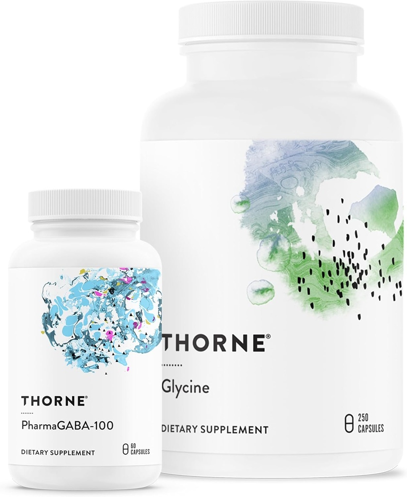 THORNE - Relax & Detox Bundle - PharmaGABA and Glycine Combo for Stress Relief & Detoxification - 60 to 125 Servings