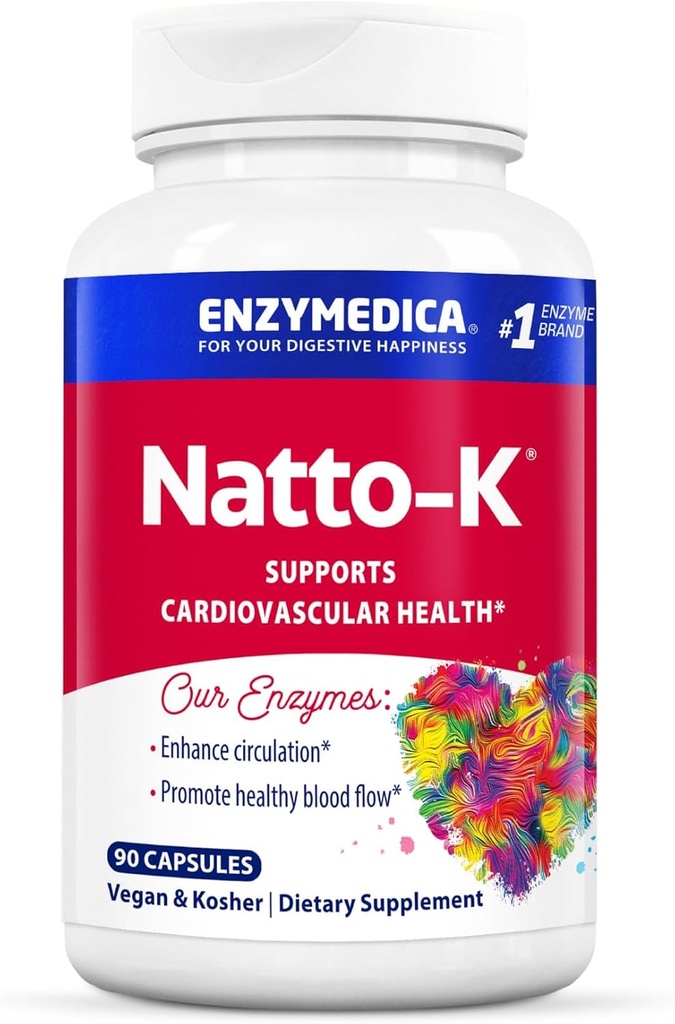 [BRSWIZIDAANGK23K] Enzymedica, Natto-K, Enzyme Support, 90 Capsules
