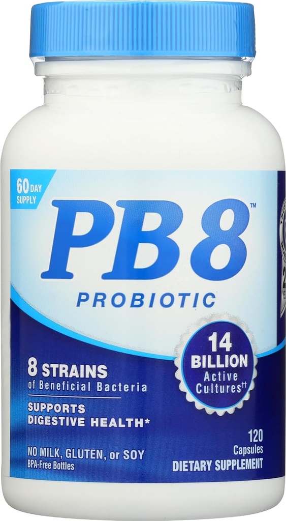 [BRSROEINAEIRU3TB] Nutrition Now PB8 Acidophilus Probiotic, Gluten Free, 120 Capsules (Pack of 1)