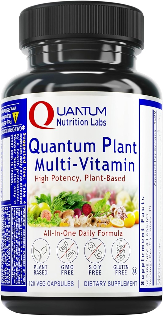 QNL Quantum Plant Multi-Vitamin - Complete Multivitamin - Immune Support for Adults - Natural Multivitamin for Men & Women - 120 Plant-Source Capsules
