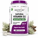 HealthyHey Vitamin D3 | 100% Vegetarian Natural & Plant-Based | Benefits Bone Health | 400 IU - 120 Veg Capsules | 4-month supply