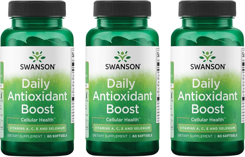 Swanson Vitamins A C E & Selenium - Promotes Cellular Health & Immune Support - Supports Natural Defensive Nourishment - (60 Softgels) (3 Pack)