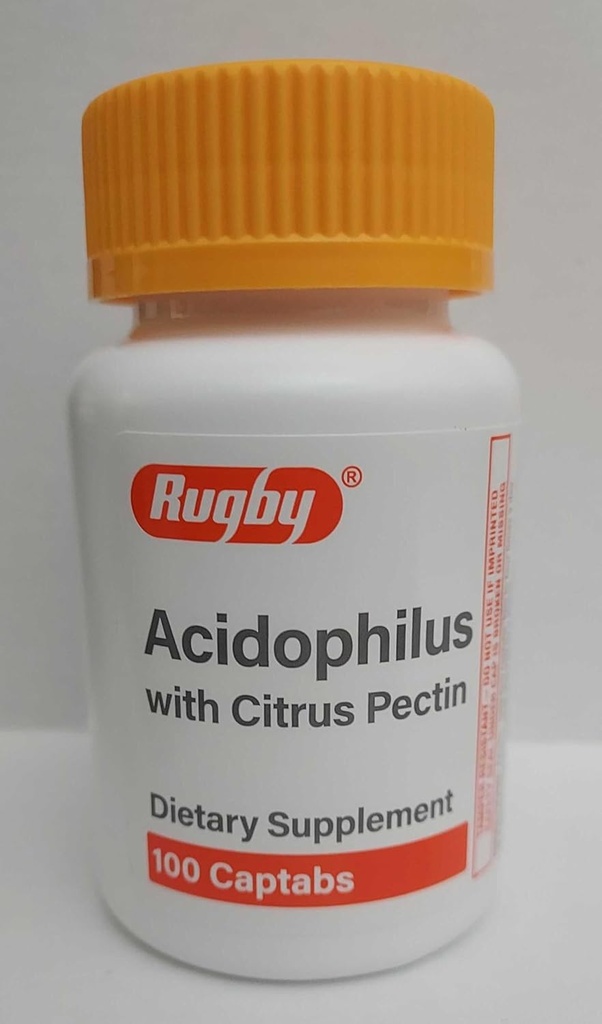 Rugby Acidophilus Capsule Shaped Tablets - Bottle of 100 - Model 00536718001