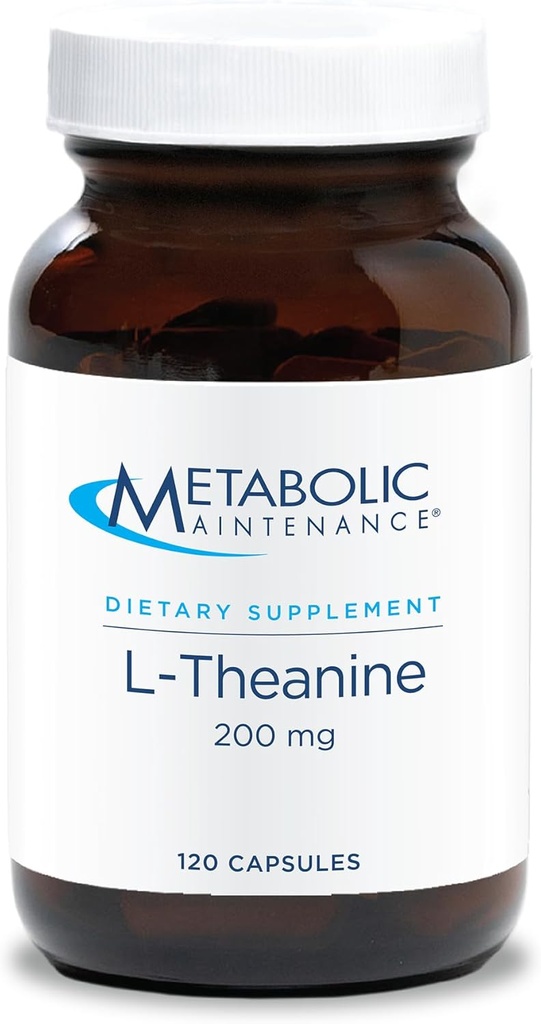 Metabolic Maintenance L-Theanine - 200mg Suntheanine Vegan Amino Acid Supplement - Support Mood, Focus + Reduced Stress Response (120 Capsules)