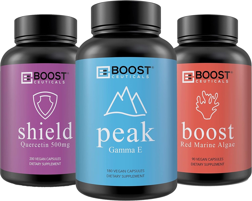[BRSW2FAPDMCQIAL3] Red Algae Vitamin - Quercetin 500mg Capsules - Vitamin E400 (3 Bottles)