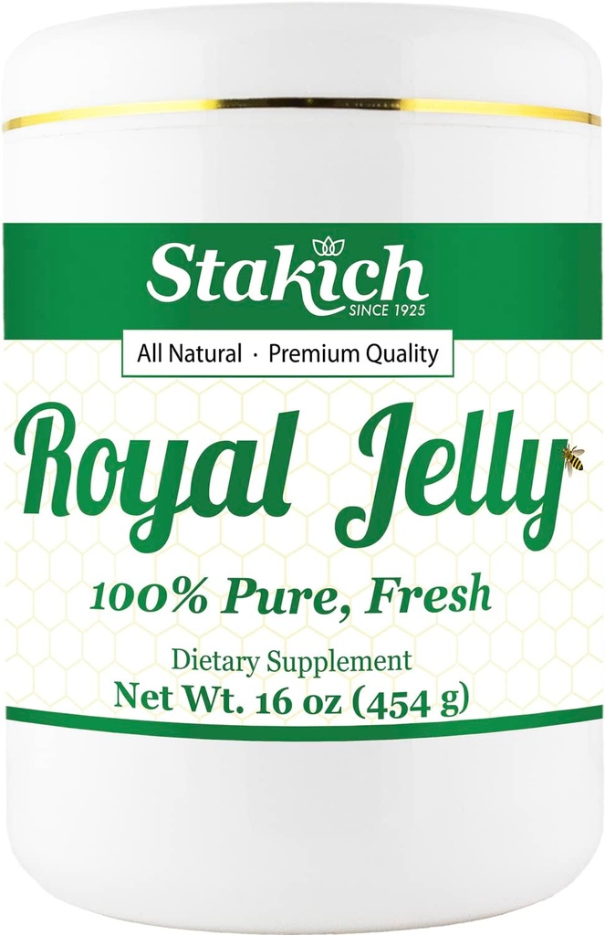 [BRSWIYYFCIJRWDLU] Stakich Fresh Royal Jelly - Pure, All Natural - No Additives or Preservatives Added - 16 Ounce (1 Pound)