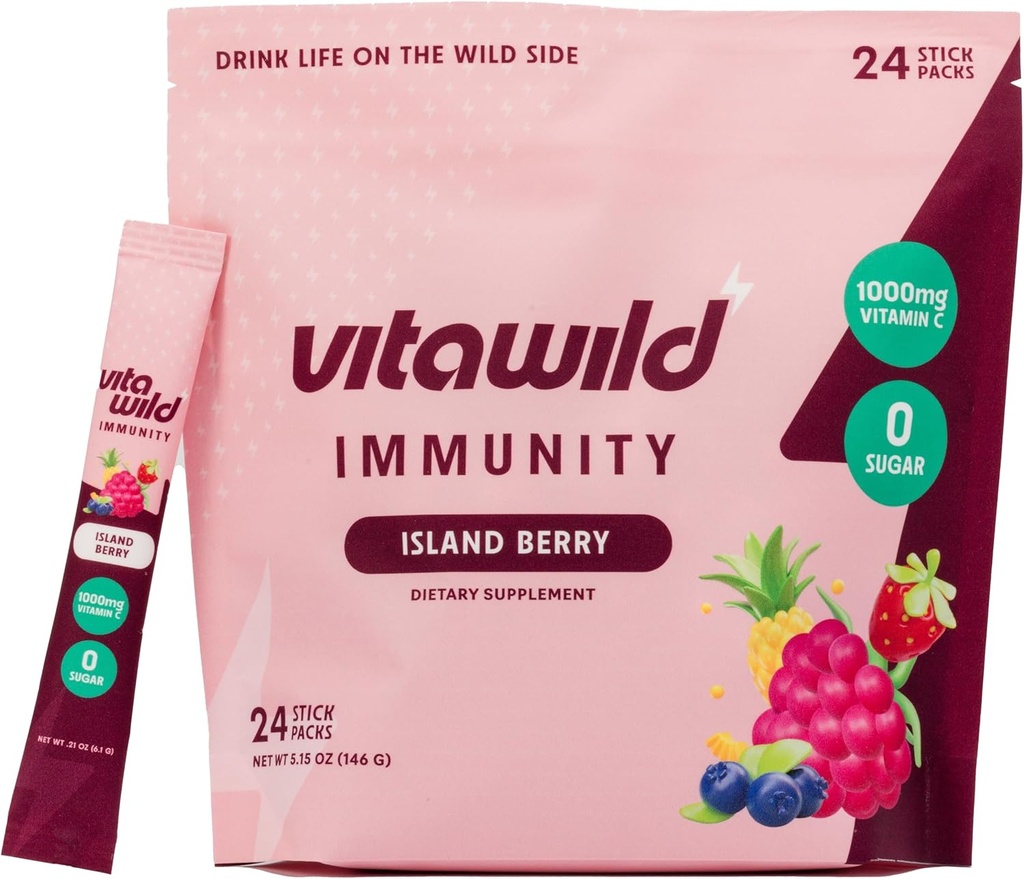 Immunity + Hydration Electrolyte Drink | Elderberry & Zinc Immune Support Hydration Packets | Vitamin C 1000mg | Immune Support Supplement | Emergency Elderberry Vitamin C and Zinc