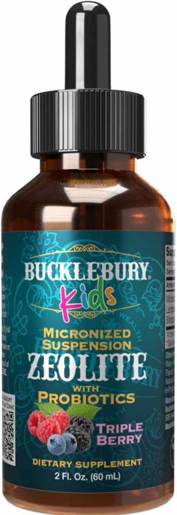 Liquid Zeolite Detox for Kids with Probiotics - Sugar Free Natural Berry Flavour Probiotics for Kids - Zeolite Heavy Metal Detox and Immune Support - 2 Fl Oz