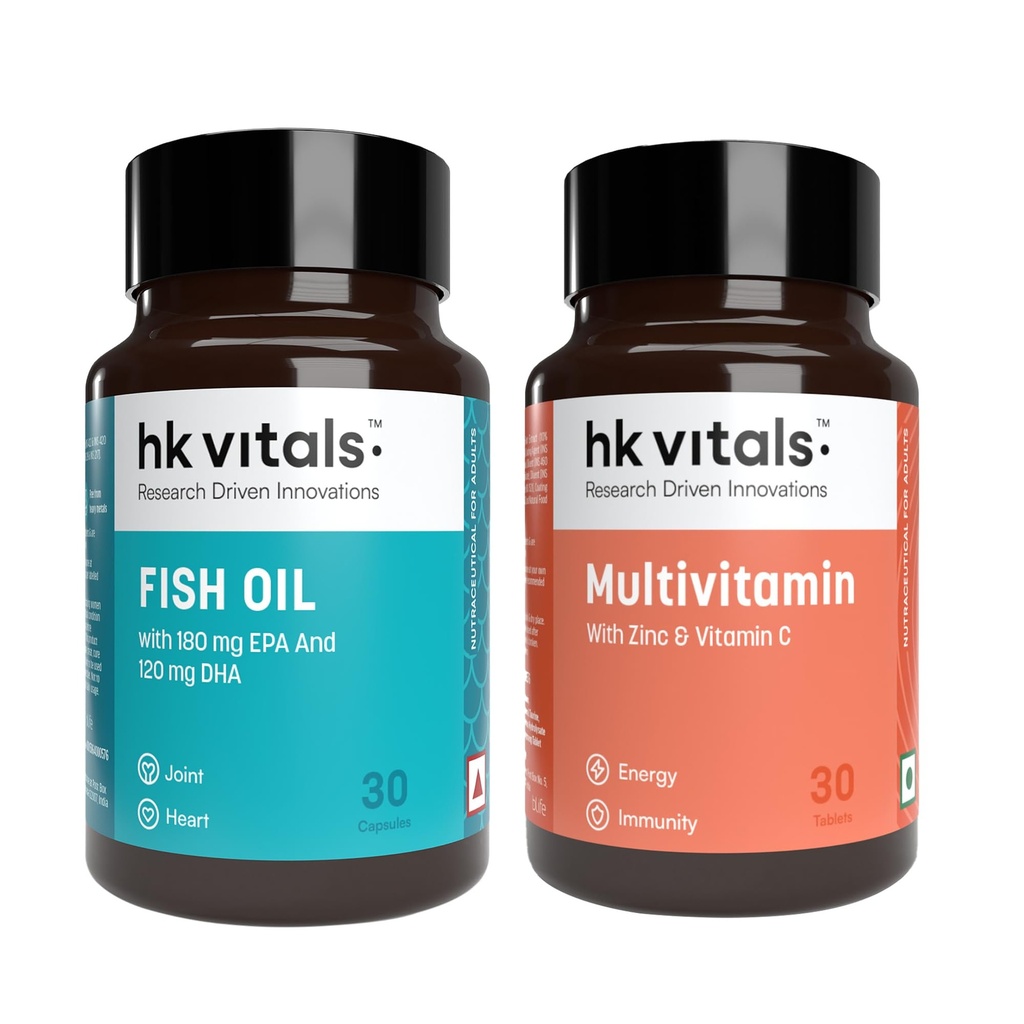 hk vitals Fish Oil & Multivitamin Combo, 2 x 30 Tablets