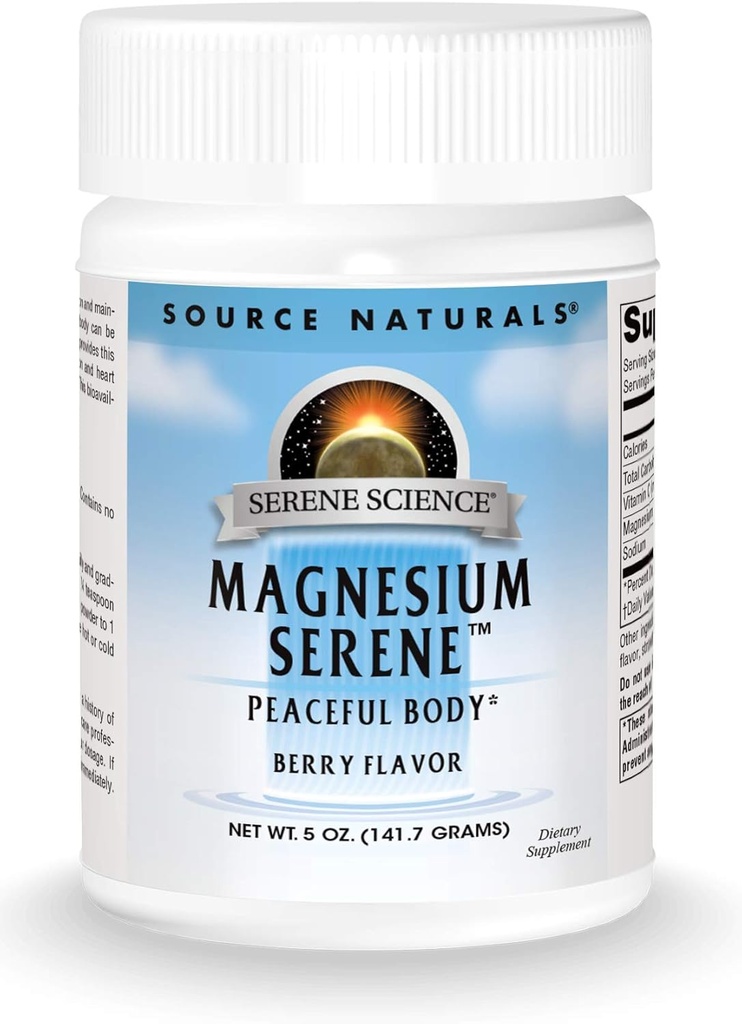 Source Naturals Serene Science Magnesium Serene, Peaceful Body - Berry Flavored - 5 Ounces