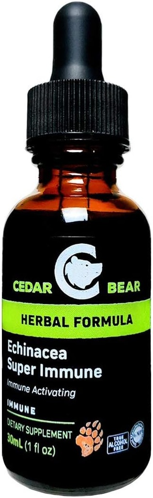 Cedar Bear Echinacea Super Immune Blend a Liquid Herbal Supplement That Boosts Your Immune System to Help Maintain White Blood Cell Activity and Other Immune Functions 1 Fl Oz