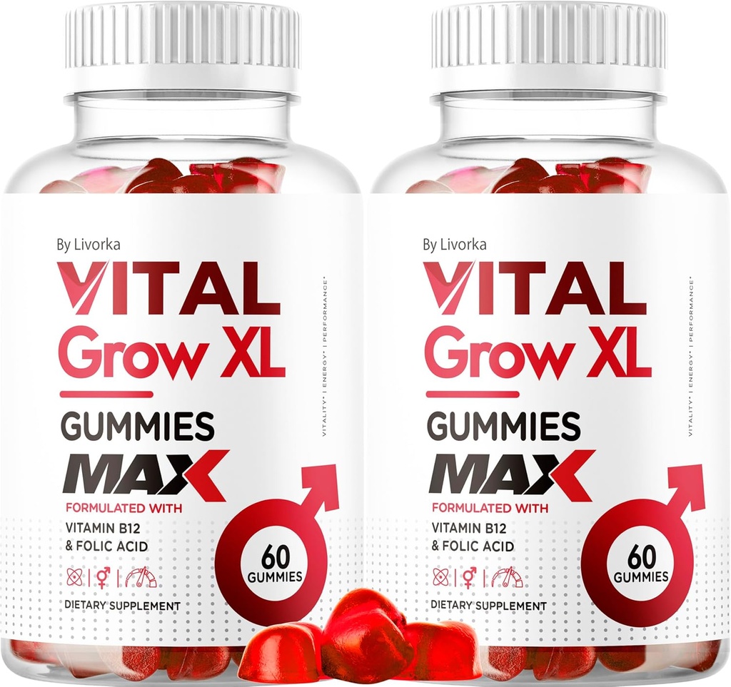 [BRSRAHY5CUPBAHQ3] (2 Pack) Vital Grow XL Male Gummies - Men's Performance Gummies 1050MG Vital GrowXL Blend, Vital Growth Gummy Advanced Gomitas Formula, 120 Gummies for 2 Months