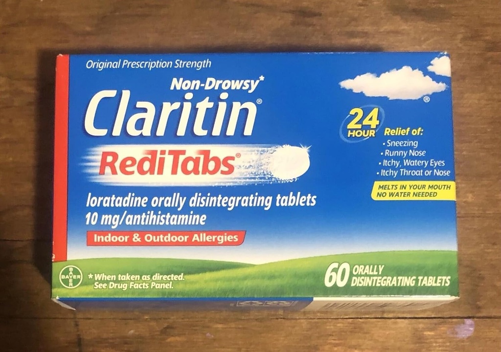 Claritin RediTabs 24 Hour Allergy Medicine, Non-Drowsy Allergy Relief, Loratadine Antihistamine Tablets, 60 Count