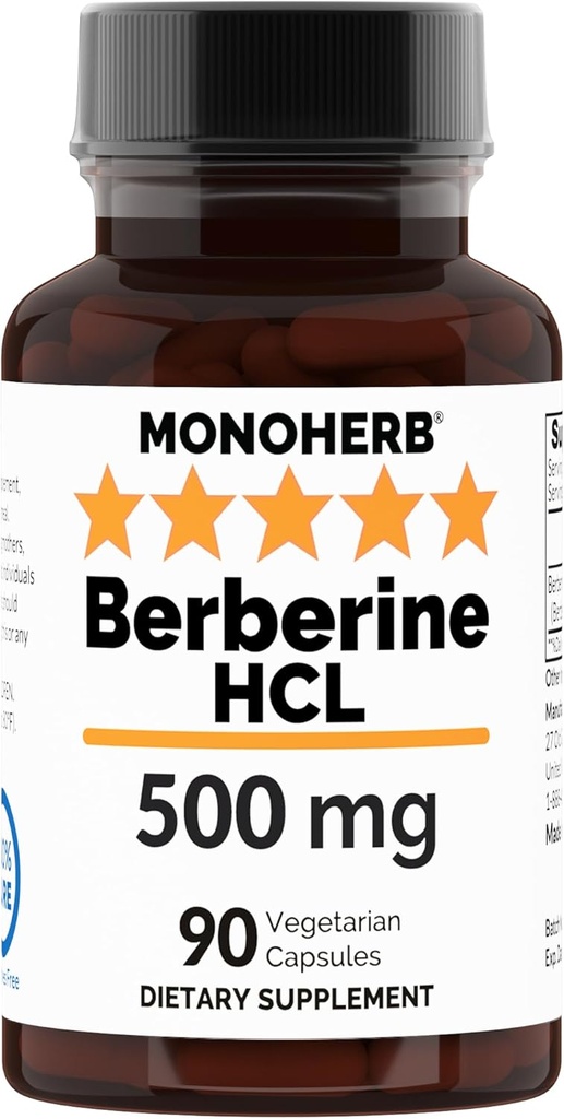 Berberine HCL 500 mg - 90 Veg Capsules