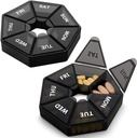 2PCS Weekly Pill Organizer Large 7 Day Pill Box Organizer Daily Medicine Case for Vitamin Fish Oil Pills Supplements Arthritis Friendly