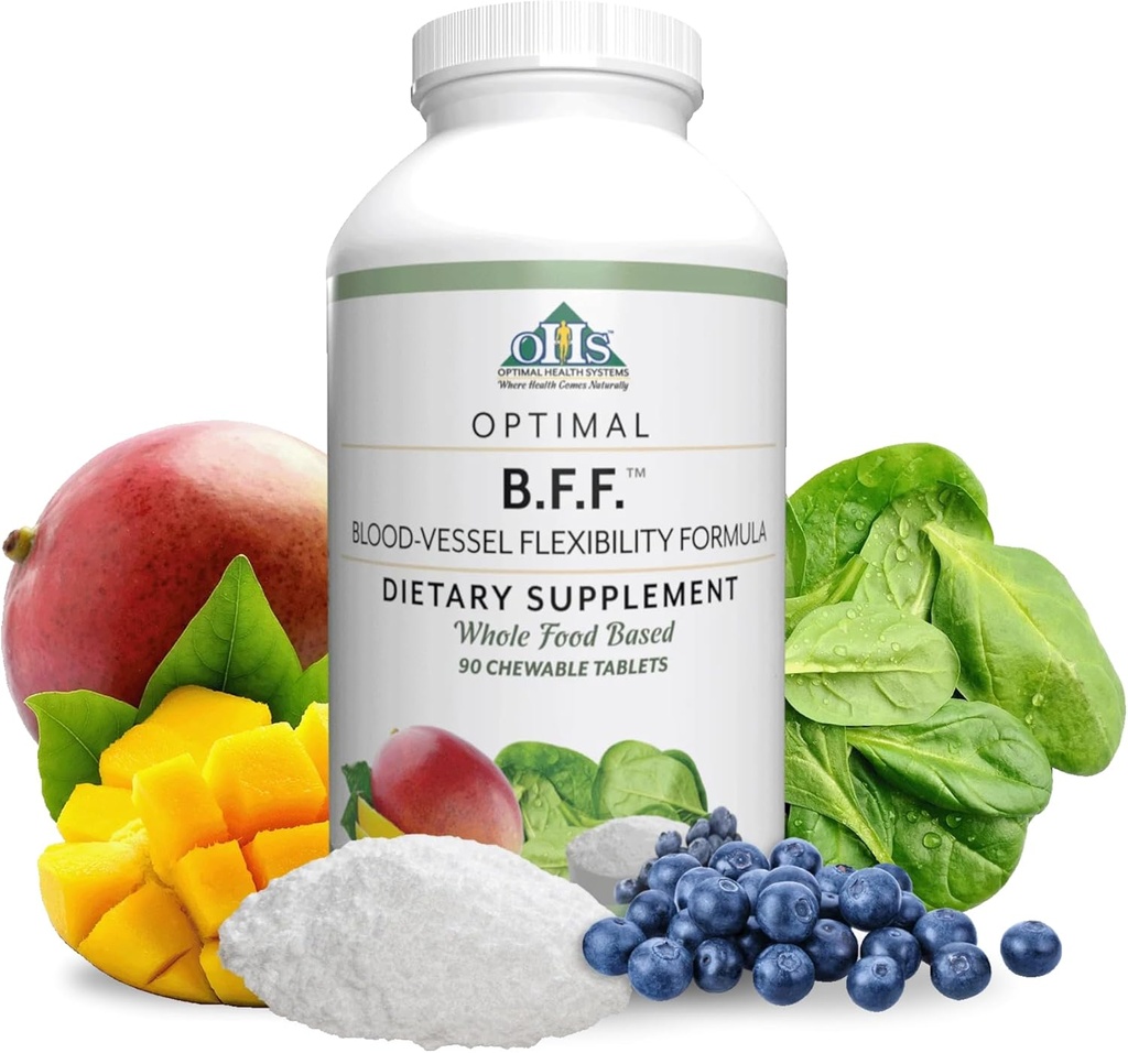 [BRSRMYIQAB7Q4DL5] Optimal Health Systems BFF Chewable | Blood-Vessel Flexibility Formula | Circulation & Oxygen Flow Supplement | Nitric Oxide Boost | 50+ Powerful Ingredients | 90 Tablets