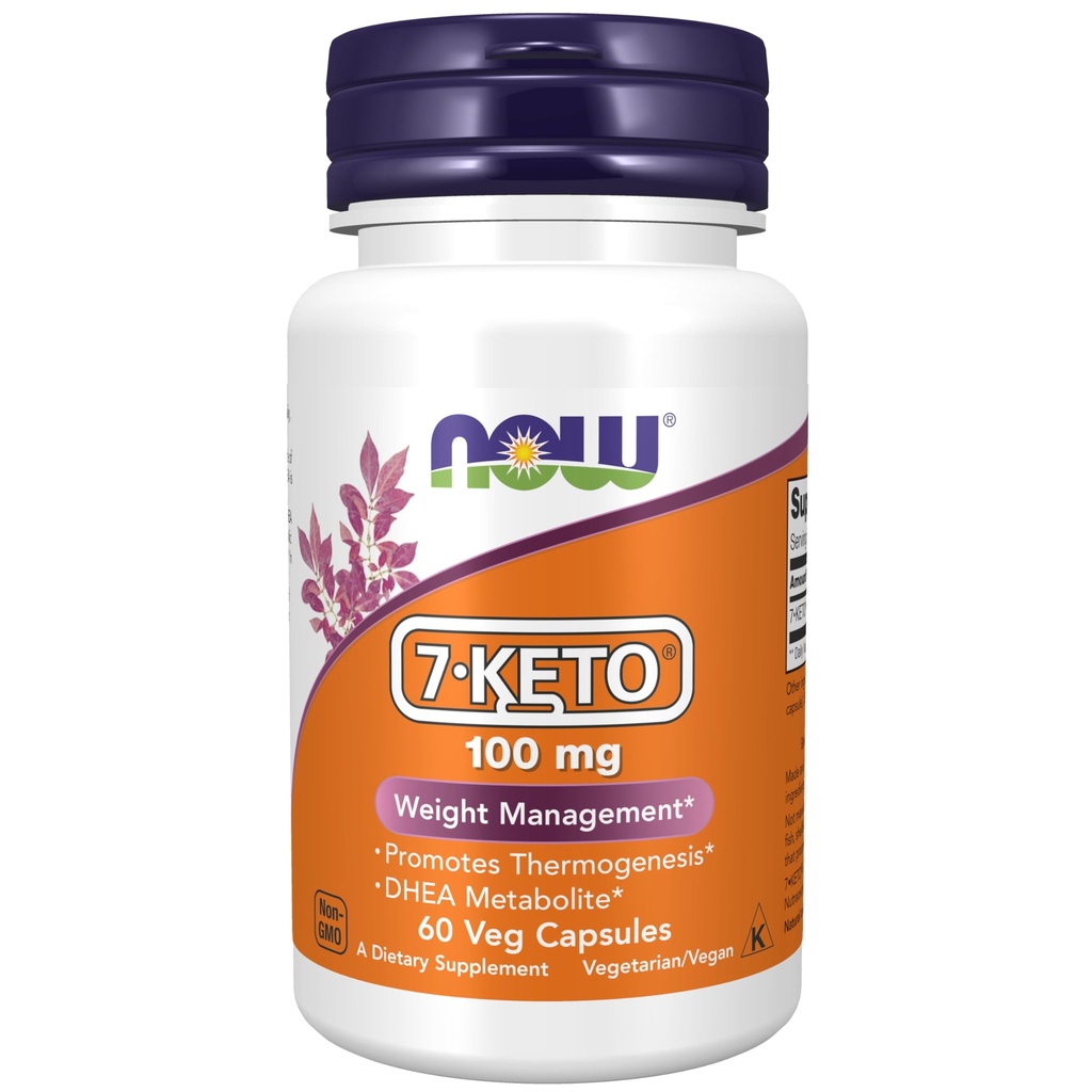 NOW Foods Supplements, 7-Keto (DHEA Acetate-7-one) 100 mg, Weight Management*, 60 Veg Capsules