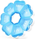 Cute Pill Organizer 7 Day, Color Blocking Weekly Pill Box, Daily Medicine Container with Large Compartments for Fish Oils/Vitamins/Medication/Supplements (Blue)