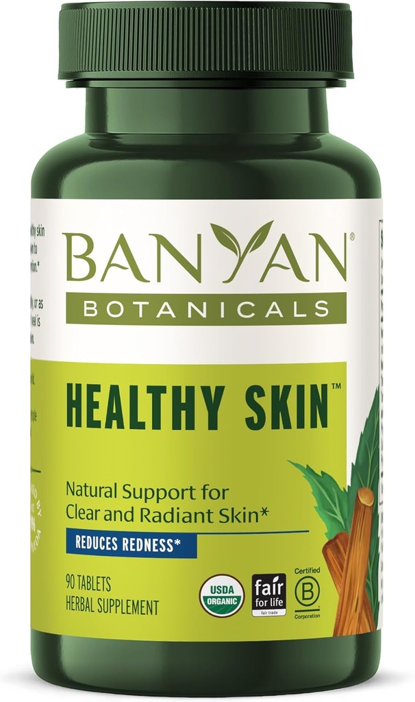 Banyan Botanicals Healthy Skin – Organic Skin Supplement – for Radiant and Healthy Looking Skin – 90 Tablets – Non-GMO Sustainably Sourced Vegan