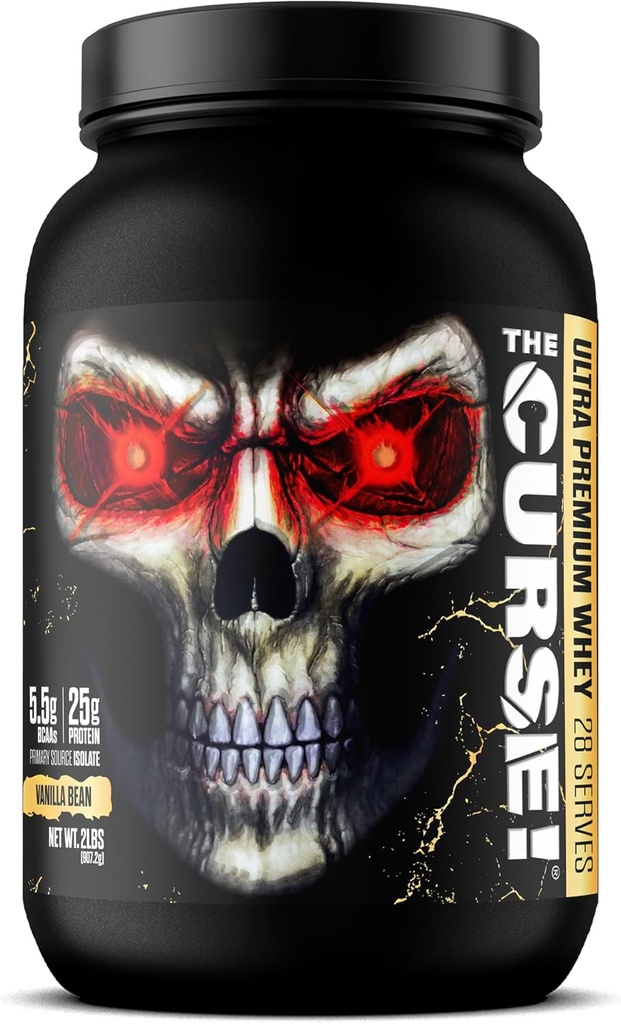 [BRSROA32OENRUFY3] JNX SPORTS The Curse! Ultra Premium Whey Protein Powder Vanilla Bean 2lb | 25g Protein Per Serve, Primary Source Whey Isolate