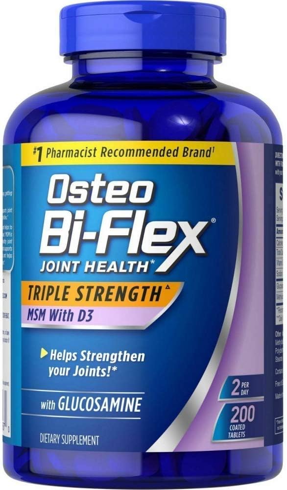 Osteo Bi Flex Supplement Glucosmine 1500 Mg Vitamin D 1000IU (200Count), 200Count 1 Pack