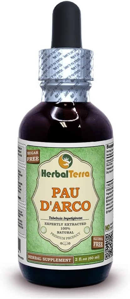 PAU d'arco (Tabebuia Impetiginosa) Glycerite, Dried Bark Alcohol-Free Liquid Extract 2 oz