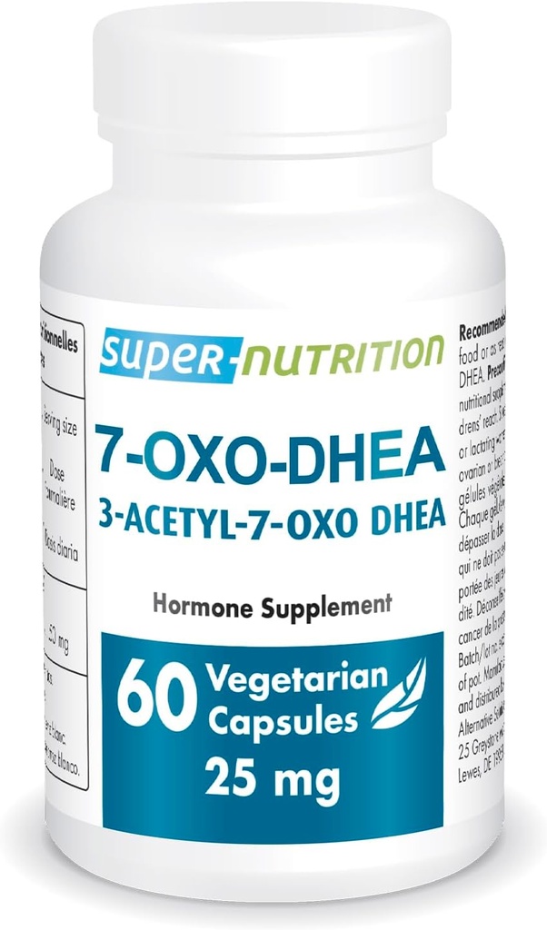 Supersmart 7-OXO DHEA 25mg - Advanced DHEA Metabolite Supplement | Non-GMO & Gluten Free - 60 Vegetarian Capsules