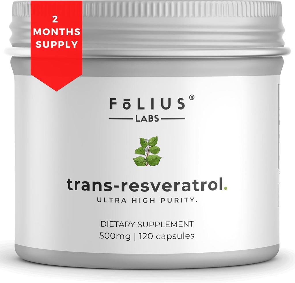 Ultra High Purity Resveratrol Capsules - 99% Trans-Resveratrol - Japanese Knotweed Extract - Support Immunity, Support Healthy Aging - 120 Caps Reservatrol Supplement