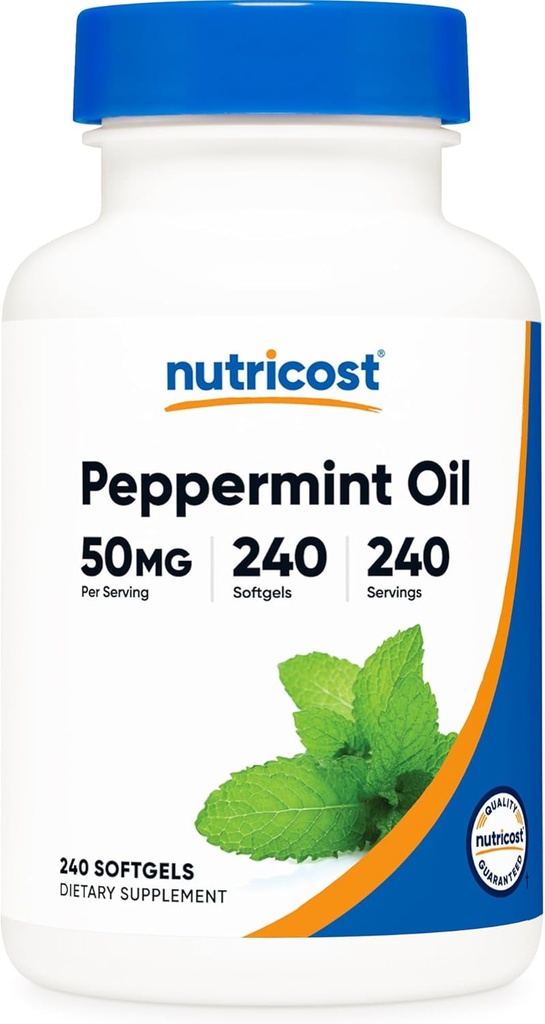 Nutricost Peppermint Oil Softgels (240 SFG) (50 MG) - Gluten Free, Third Party Tested and GMO Free