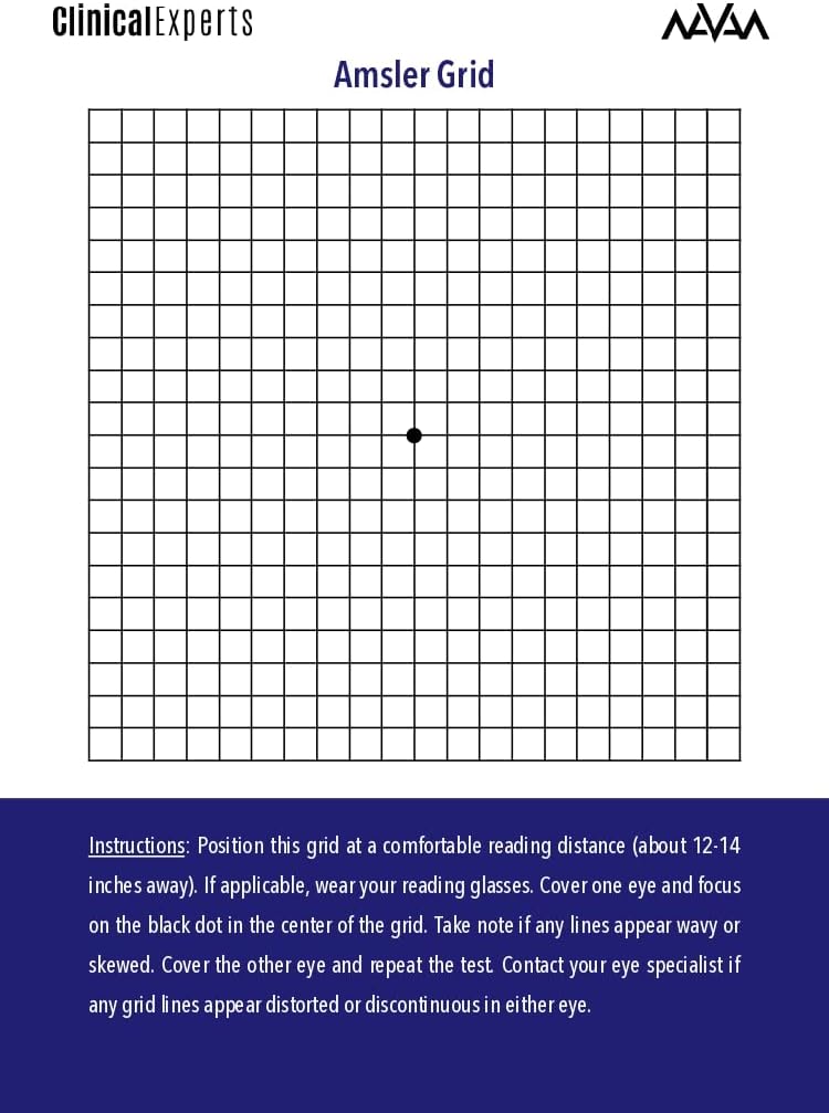 [BRSW2CYTOEGRAHLK] Amsler Eye Grid with Magnetic Back - Daily Vision Screening Tool for Macular Degeneration & Glaucoma Patients by Clinical Experts (1 Pack)