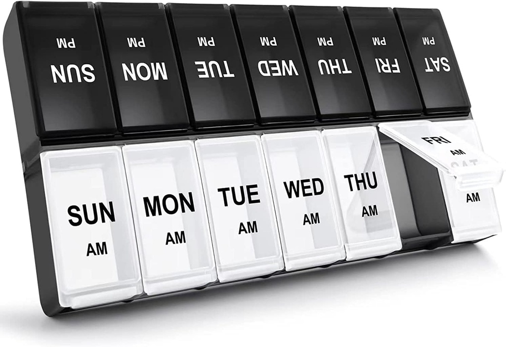 Large Weekly Pill Organizer 2 Times A Day, Gelibo Day Night XL Daily Pill Cases Boxes for Vitamin/Fish Oil/Pills/Supplements-Arthritis Friendly
