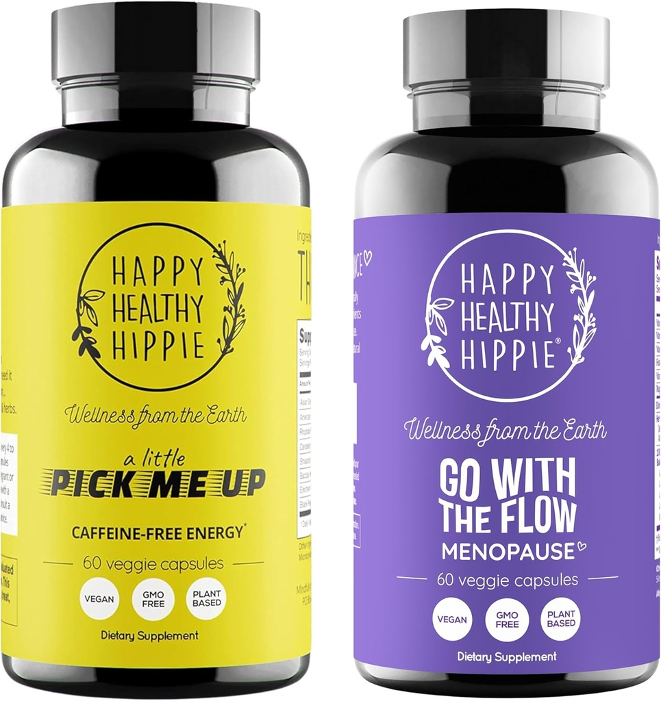 Happy Healthy Hippie Go with The Flow Menopause Support & Natural Energy Pills
