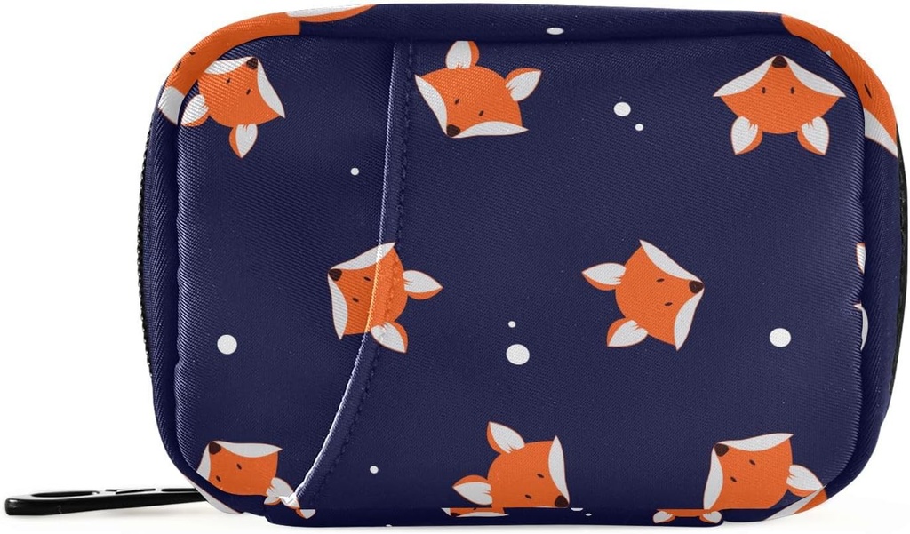Pill Box Cute Fox 7 Day Pill Case Travel Pill Organizer Bag with Zipper Portable Weekly Vitamin Medicine Supplement Holder Pouch Bag