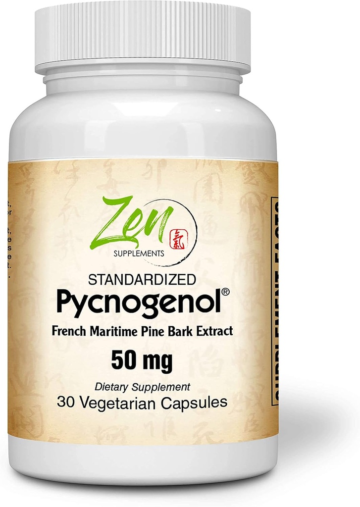 French Marine Pine Bark Antioxidant 50mg - Pycnogenol 30 Vegcaps by Zen Supplements